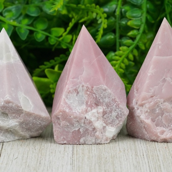 RAW PINK OPAL POLISHED HEALING CRYSTAL POINT - Picture 7 of 10